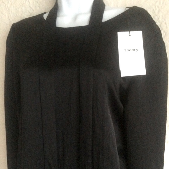 Theory Black Satin “Emory” Textured Tunic Small - Picture 3 of 7